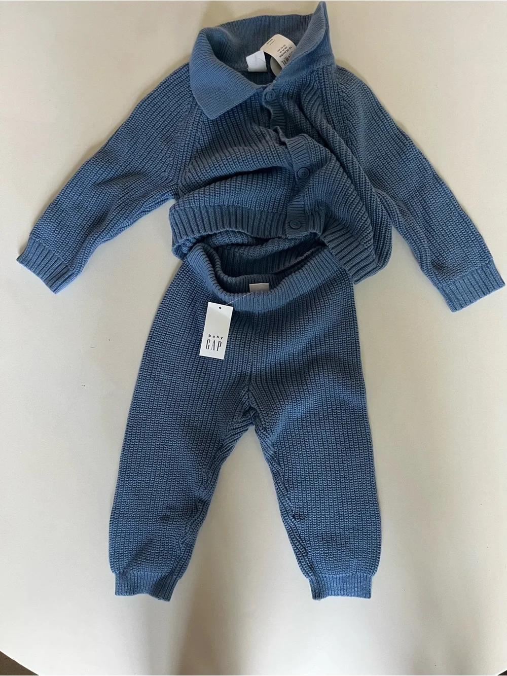BABY GAP NWT 2 Piece Set, Knit Button Up Sweater and Pants, 12-18 Months